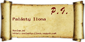 Palásty Ilona névjegykártya